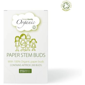 Simply Gentle Organic Paper Stem Buds bețișoare din bumbac