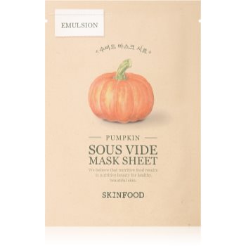 Skinfood sous vide pumpkin mască textilă pentru contururile faciale, cu efect de fermitate pentru o piele mai luminoasa
