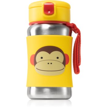 Skip Hop Zoo Monkey Sticlă pentru apă cu pai 12m+