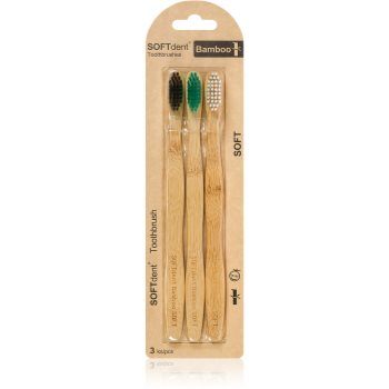 SOFTdent Bamboo Soft - 3 pack Periuta de dinti de bambus