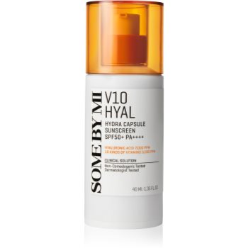Some By Mi V10 Hyal Hydra Capsule Sunscreen cremă protectoare pentru piele sensibilă și intolerantă SPF 50+ notino.ro