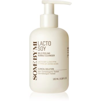 Some By Mi Lacto Soy Mild Bubble Peeling Cleanser curatare usoara dupa exfoliere pentru piele sensibilă