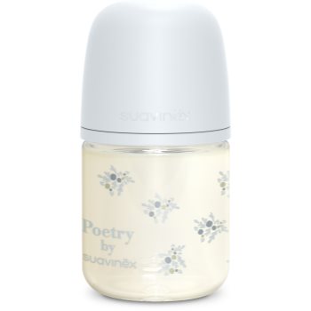 Suavinex Poetry SX Pro Physiological S скляна пляшечка для годування 0 m+ Slow Flow - Blue 1 кс
