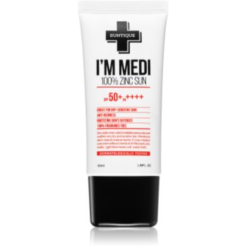SUNTIQUE I'M MEDI 100% Zinc Sunscreen crema protectoare cu minerale pentru piele sensibila SPF 50+