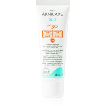 Synchroline Aknicare Sun lotiune de bronzat pentru acnee si piele seboreica SPF 30