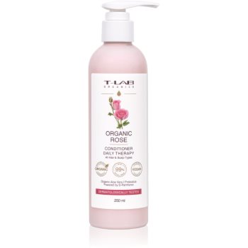 T-LAB Organics Organic Rose Daily Therapy Conditioner Balsam hidratant si calmant pentru utilizarea de zi cu zi