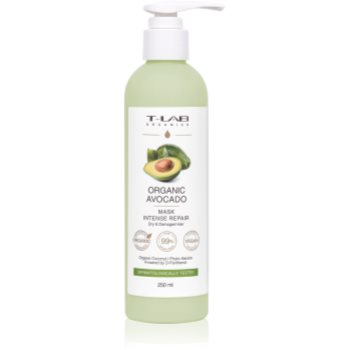 T-LAB Organics Organic Avocado Intense Repair Mask Mască regeneratoare și pentru reînnoire pentru par deteriorat