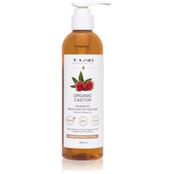 T-LAB Organics Organic Castor Moisture Retention Shampoo șampon pentru păr uscat și fragil