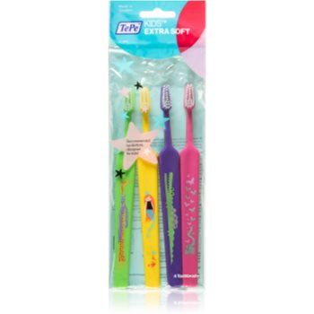 TePe Kids Extra Soft Periuțe de dinți extra-moi pentru copii, 4 bucăți Online Ieftin accesorii