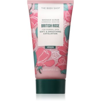 The Body Shop British Rose Shower Scrub exfoliant delicat pentru corp cu aromă de trandafiri