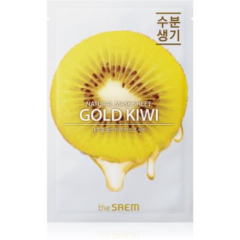 The Saem Natural Mask Sheet Gold Kiwi masca de celule cu efect lucios si hidratant