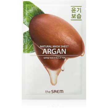 The saem natural mask sheet argan mască textilă iluminatoare cu efect de hidratare
