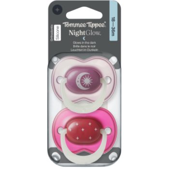 Tommee Tippee NightGlow Soother 18-36m пустушка Girl 2 кс