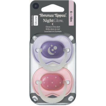 Tommee Tippee NightGlow Soother 6-18m пустушка Girl 2 кс