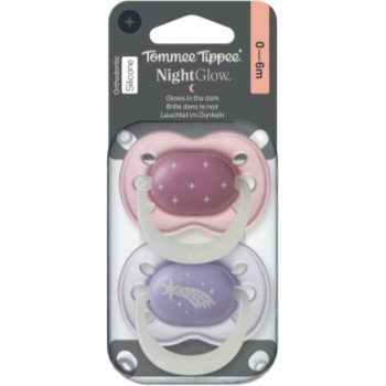 Tommee Tippee NightGlow Soother 0-6m пустушка Girl 2 кс