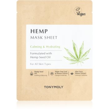 TONYMOLY HEMP mască textilă calmantă cu ulei de canepa