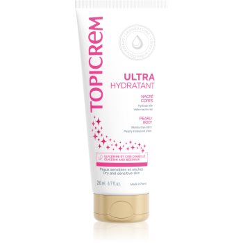 Topicrem UH BODY Ultra-Moisturizing Pearly Body lapte de corp piele sensibilă stralucire de perla