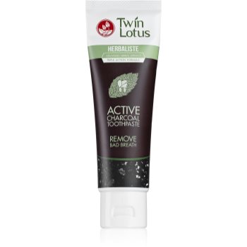 Twin Lotus Herbaliste Active Charcoal pastă de dinți cu extract din plante fara flor