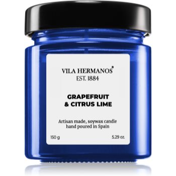 Vila Hermanos Apothecary Cobalt Blue Grapefruit & Citrus Lime lumânare parfumată