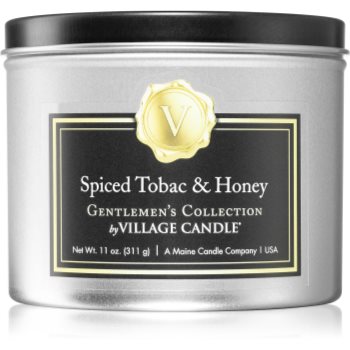 Village Candle Gentlemen’s Collection Spiced Tobac & Honey lumânare parfumată în placă Candle imagine noua