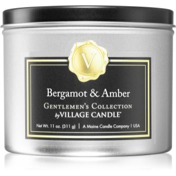 Village Candle Gentlemen\'s Collection Bergamot & Amber lumânare parfumată în placă