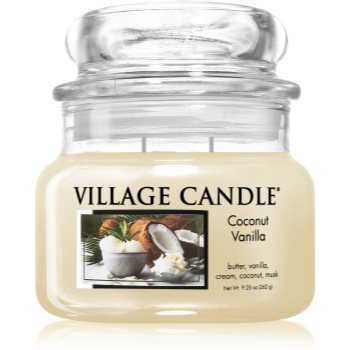 Village Candle Coconut Vanilla lumânare parfumată (Glass Lid) Candle imagine noua