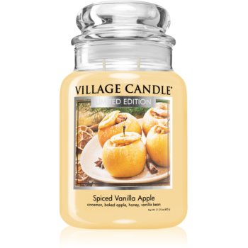 Village Candle Spiced Vanilla Apple lumânare parfumată (Glass Lid) Apple imagine noua