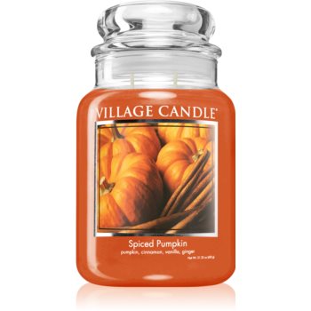 Village Candle Spiced Pumpkin lumânare parfumată (Glass Lid) Candle imagine noua