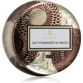 VOLUSPA Japonica Holiday Gilt Pomander & Hinoki lumânare parfumată în placă