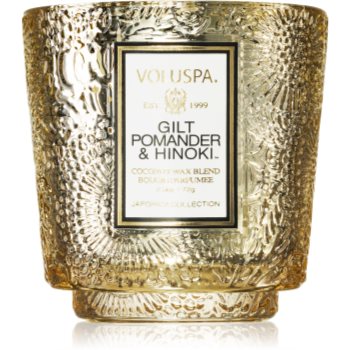 Voluspa japonica holiday gilt pomander & hinoki lumânare parfumată i.