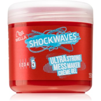 Wella Shockwaves Ultra Strong Mess Maker crema gel pentru păr notino.ro