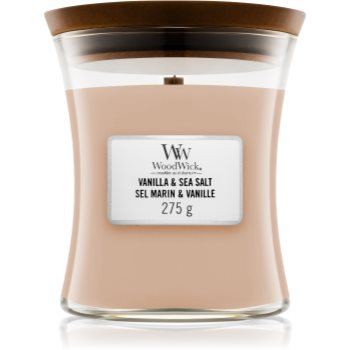 Woodwick Vanilla & Sea Salt lumânare parfumată cu fitil din lemn Online Ieftin Notino