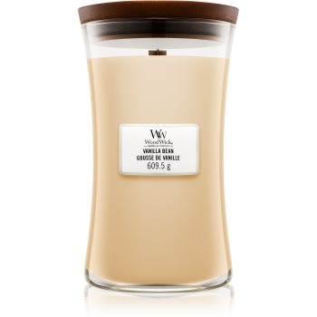 Woodwick Vanilla Bean lumânare parfumată cu fitil din lemn Bean imagine noua
