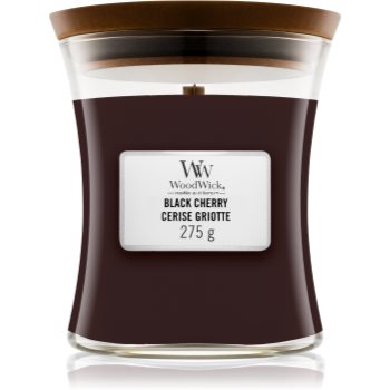 Woodwick Black Cherry lumânare parfumată cu fitil din lemn