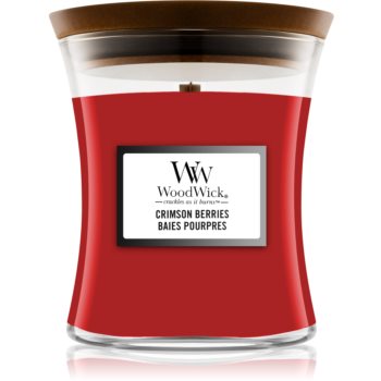 Woodwick Crimson Berries lumânare parfumată cu fitil din lemn notino.ro