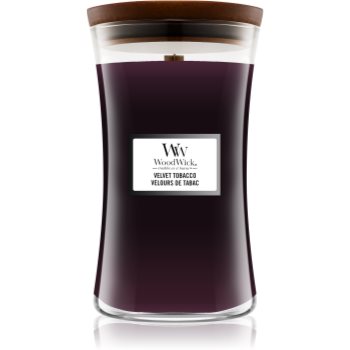 Woodwick velvet tobacco lumânare parfumată cu fitil din lemn