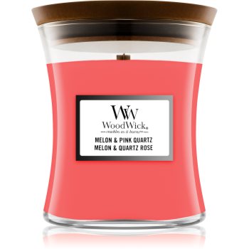 Woodwick melon & pink quarz lumânare parfumată cu fitil din lemn