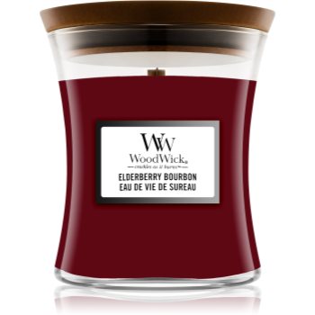 Woodwick Elderberry Bourbon lumânare parfumată cu fitil din lemn notino.ro