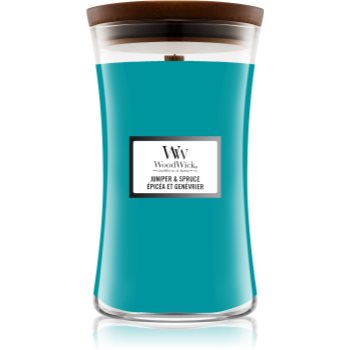 Woodwick Juniper & Spruce lumânare parfumată