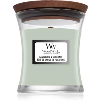 Woodwick Sagewood & Seagrass lumânare parfumată