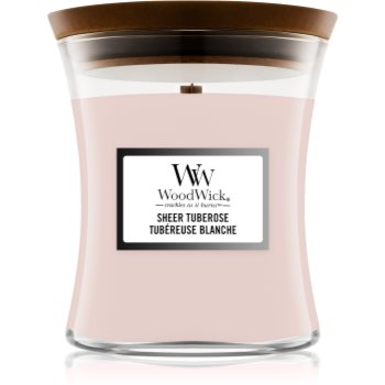 Woodwick Sheer Tuberose lumânare parfumată