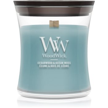 Woodwick Cedarwood & Ocean Moss lumânare parfumată cu fitil din lemn - Sellmag.ro