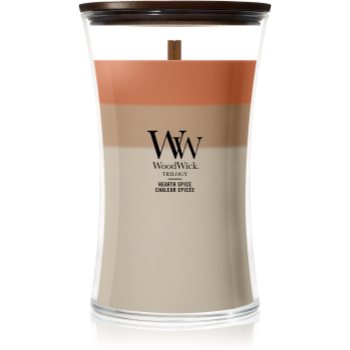 Woodwick Trilogy Hearth Spice aроматична свічка з дерев'яним гнітом 610 гр