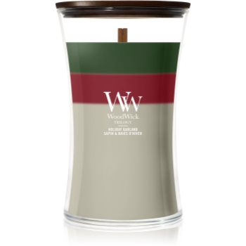 Woodwick Trilogy Holiday Garland aроматична свічка з дерев'яним гнітом 610 гр