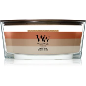 Woodwick Trilogy Hearth Spice aроматична свічка з дерев'яним гнітом 453.6 гр