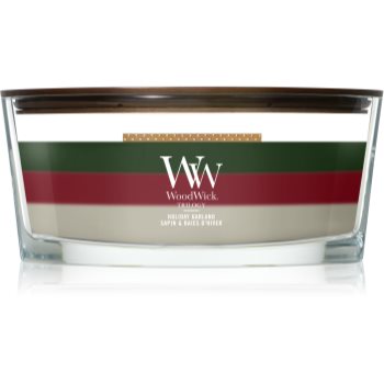 Woodwick Trilogy Holiday Garland aроматична свічка з дерев'яним гнітом 453.6 гр