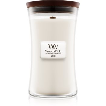 Woodwick Linen lumânare parfumată cu fitil din lemn Online Ieftin din