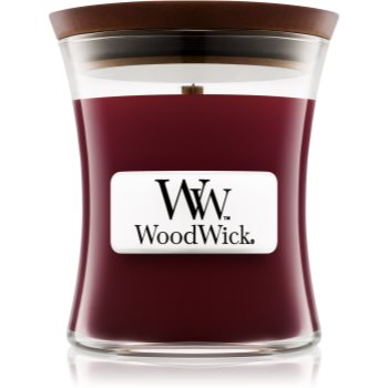 Woodwick Black Cherry lumânare parfumată cu fitil din lemn