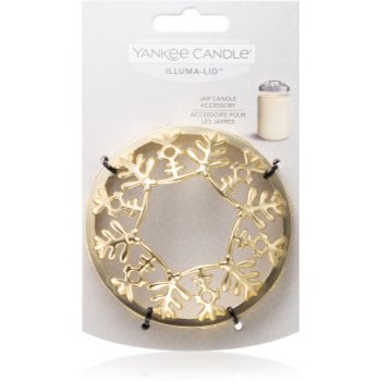 Yankee candle snowflake frost inel decorativ lumânare clasica pe apa de dimensiuni mari și medii (gold)