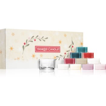 Yankee candle snow globe wonderland 10 tea lights & candle holder set cadou de crăciun i.